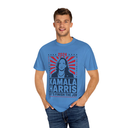 Kamala Harris 2024 Shirt 'Let's Finish the Job' Unisex T-Shirt | TeeEyes.com - TeeEyes