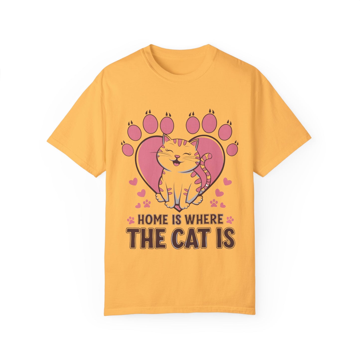 Cat Lover Unisex T-Shirt - Home is Where the Cat Is Printify