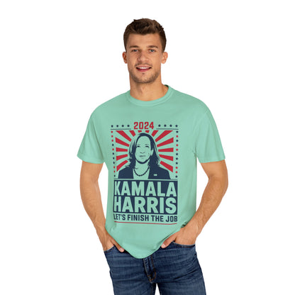 Kamala Harris 2024 Shirt 'Let's Finish the Job' Unisex T-Shirt | TeeEyes.com - TeeEyes