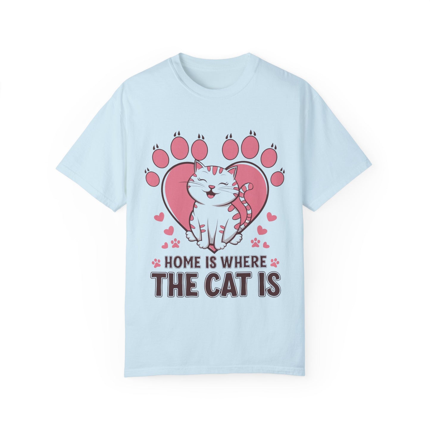 Cat Lover Unisex T-Shirt - Home is Where the Cat Is Printify