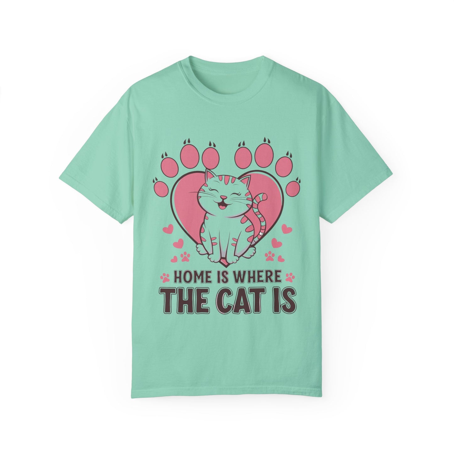 Cat Lover Unisex T-Shirt - Home is Where the Cat Is Printify