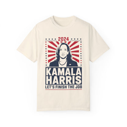 Kamala Harris 2024 Shirt 'Let's Finish the Job' Unisex T-Shirt | TeeEyes.com - TeeEyes