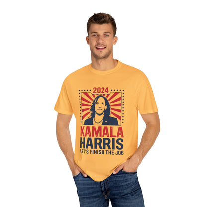 Kamala Harris T-Shirt 2024 'Let's Finish the Job' Unisex | TeeEyes.com - TeeEyes