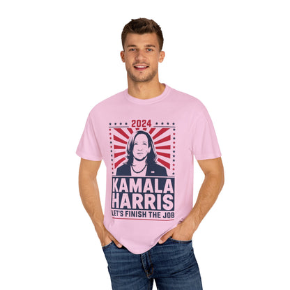 Kamala Harris 2024 Shirt 'Let's Finish the Job' Unisex T-Shirt | TeeEyes.com - TeeEyes