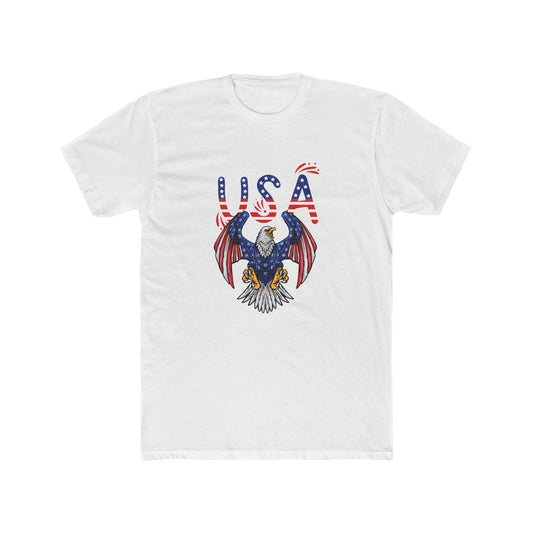 Proudly American: The Red, White & Blue | Unisex Cotton Crew Tee - TeeEyes