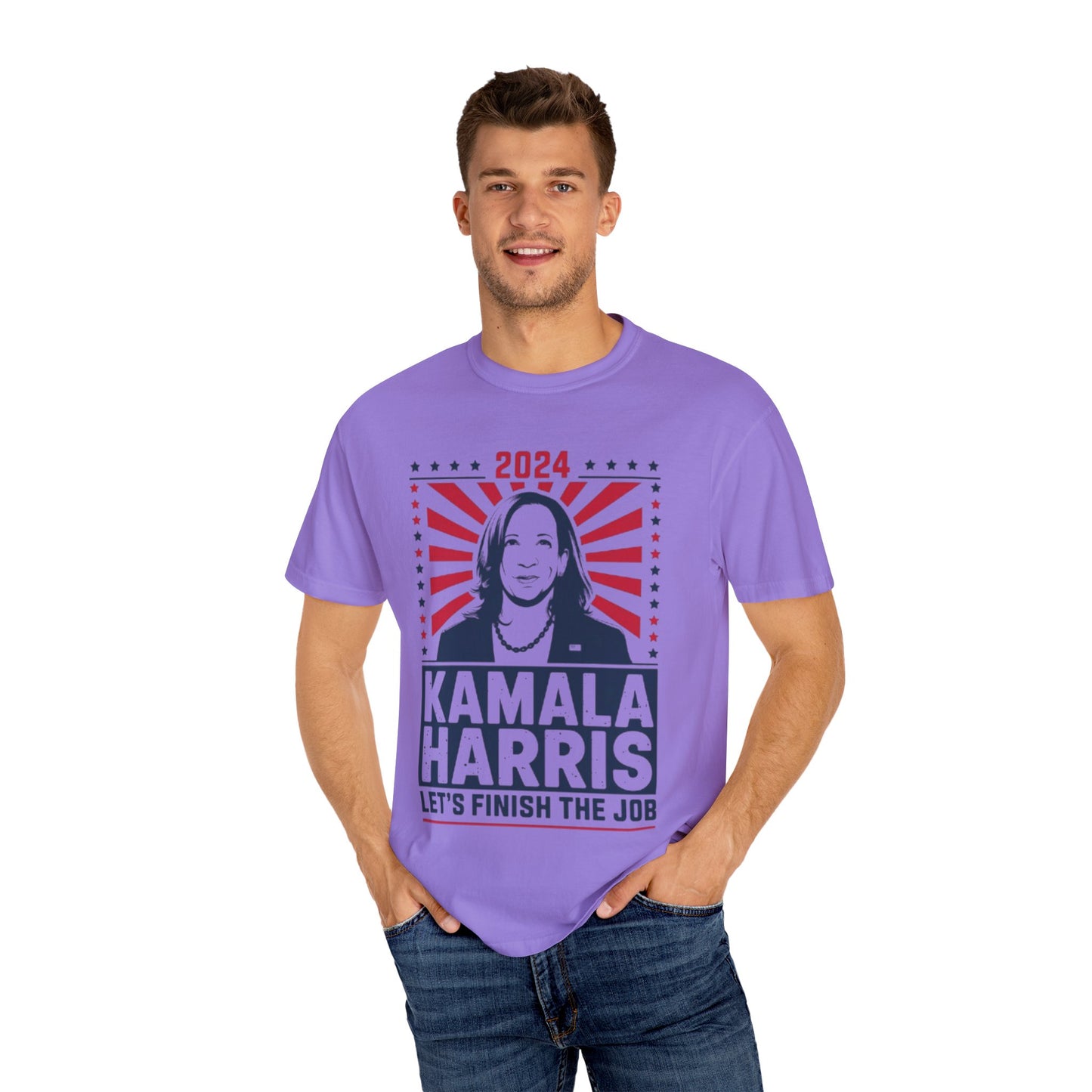 Kamala Harris 2024 Shirt 'Let's Finish the Job' Unisex T-Shirt | TeeEyes.com - TeeEyes