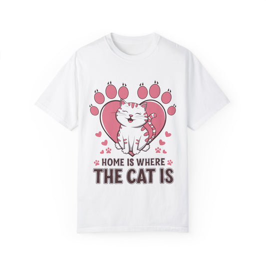 Cat Lover Unisex T-Shirt - Home is Where the Cat Is Printify