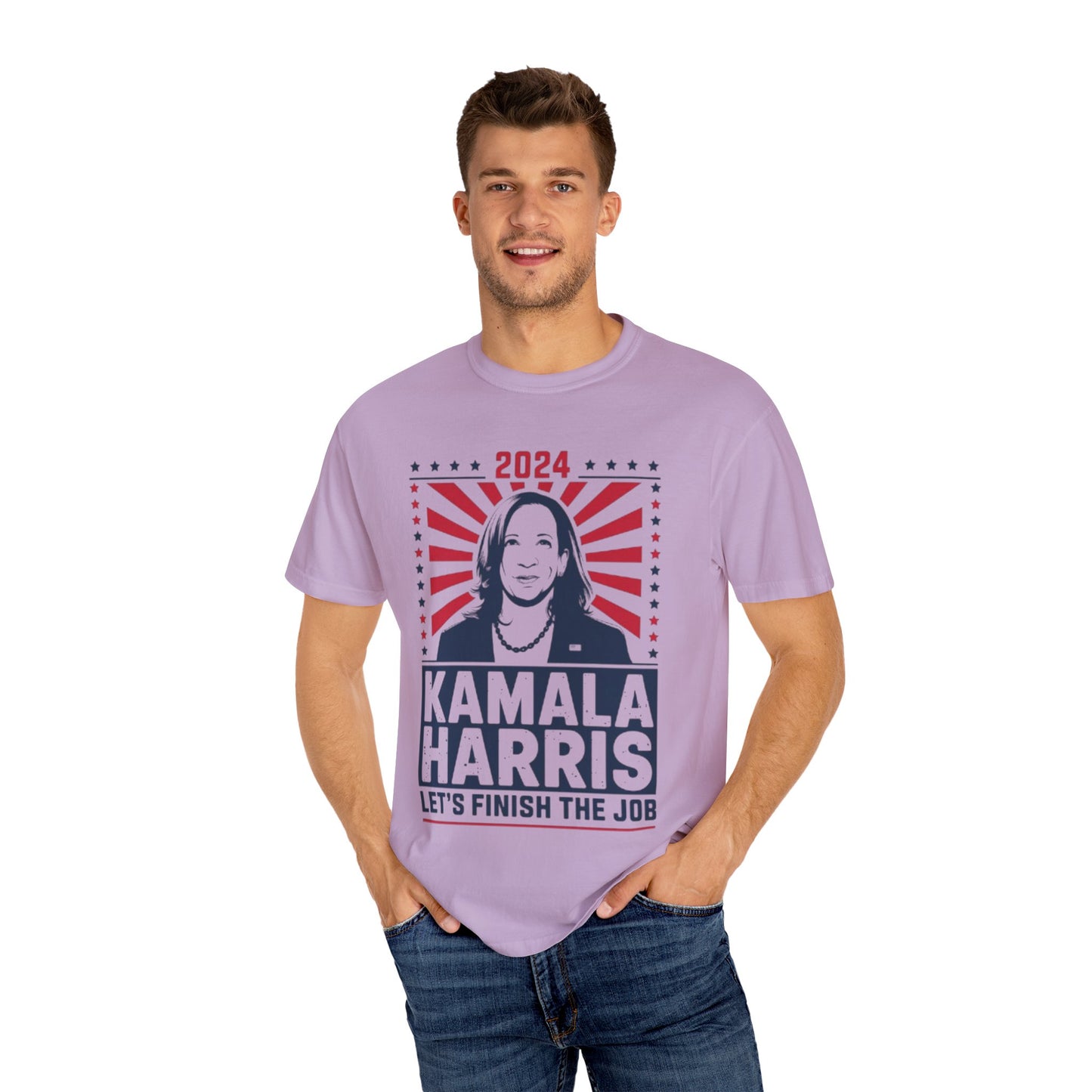 Kamala Harris 2024 Shirt 'Let's Finish the Job' Unisex T-Shirt | TeeEyes.com - TeeEyes