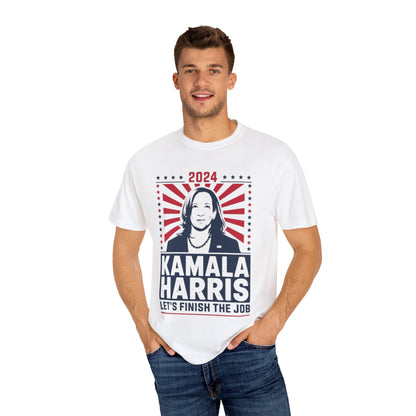 Kamala Harris 2024 Shirt 'Let's Finish the Job' Unisex T-Shirt | TeeEyes.com - TeeEyes