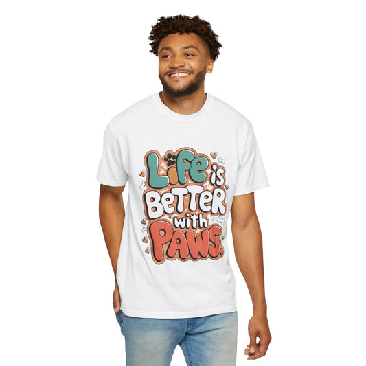 Dog Lover T-shirt: Life is Better with Paws Printify