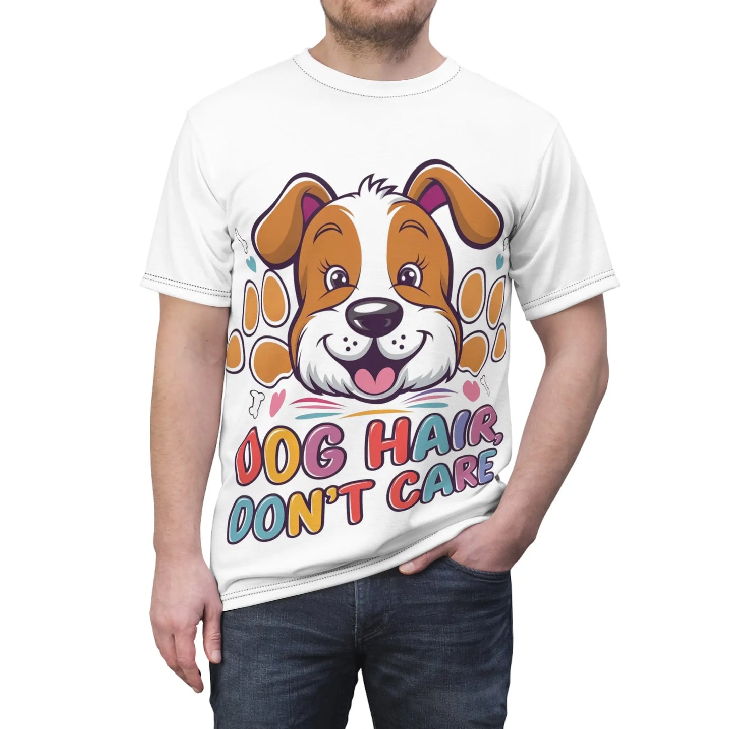 Dog Lover Unisex T-Shirt - 'Dog Hair, Don't Care' - Fun Pet Graphic Tee Printify