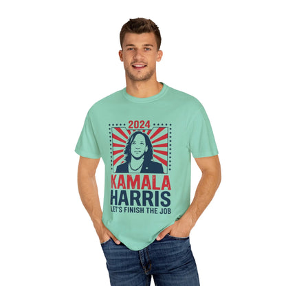 Kamala Harris T-Shirt 2024 'Let's Finish the Job' Unisex | TeeEyes.com Printify