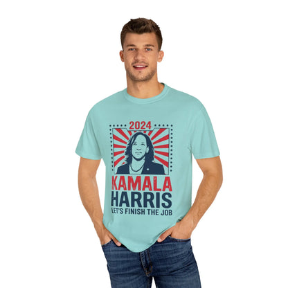 Kamala Harris T-Shirt 2024 'Let's Finish the Job' Unisex | TeeEyes.com Printify