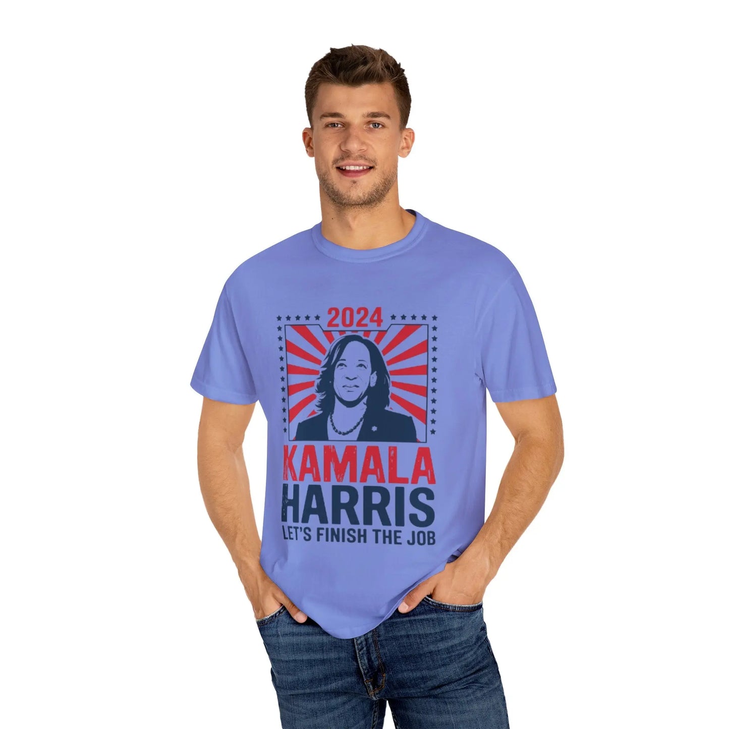 Kamala Harris T-Shirt 2024 'Let's Finish the Job' Unisex | TeeEyes.com Printify